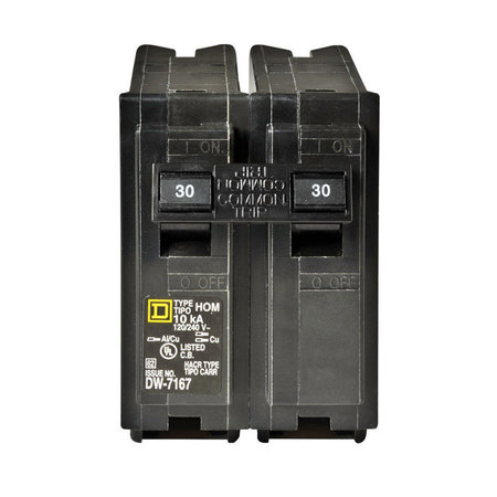 SQUARE D Miniature Circuit Breaker, HOM Series 30A, 2 Pole, 120/240V AC HOM230CP
